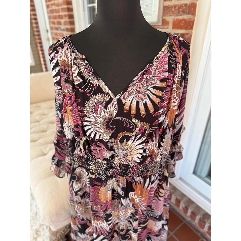 Anna Scholz Floral Noir Wrap Dress – Size 22